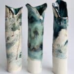 textured wrap vases with glazes by Nicola Briggs Ceramics & Art