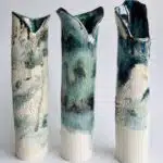 textured wrap vases with glazes by Nicola Briggs Ceramics & Art