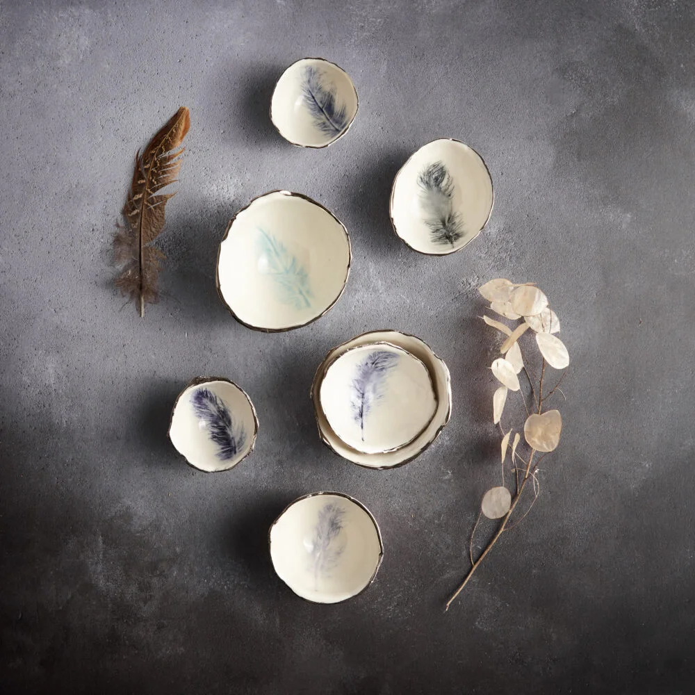 Feather Bowl Collection by Nicola Briggs Ceramics & Art