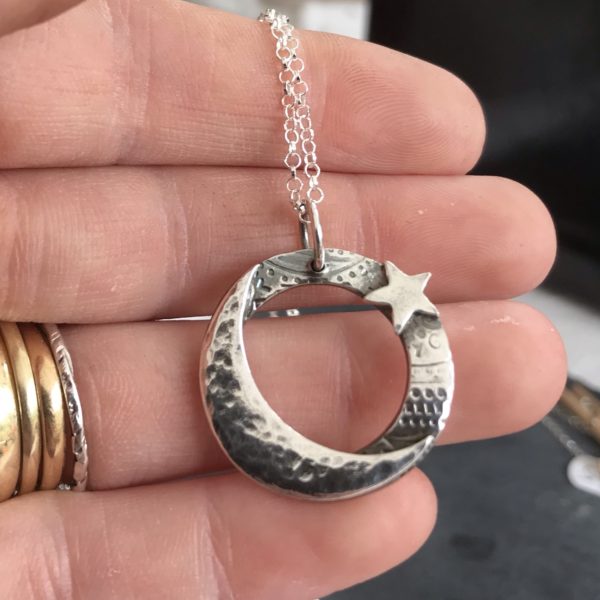 Rachelanne Jewellery. Pedddle. Moon and star necklace