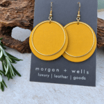 Morgan + Wells Sun leather earrings