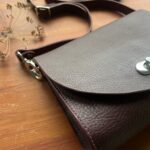 Burgundy, full grain leather, crossbody bag