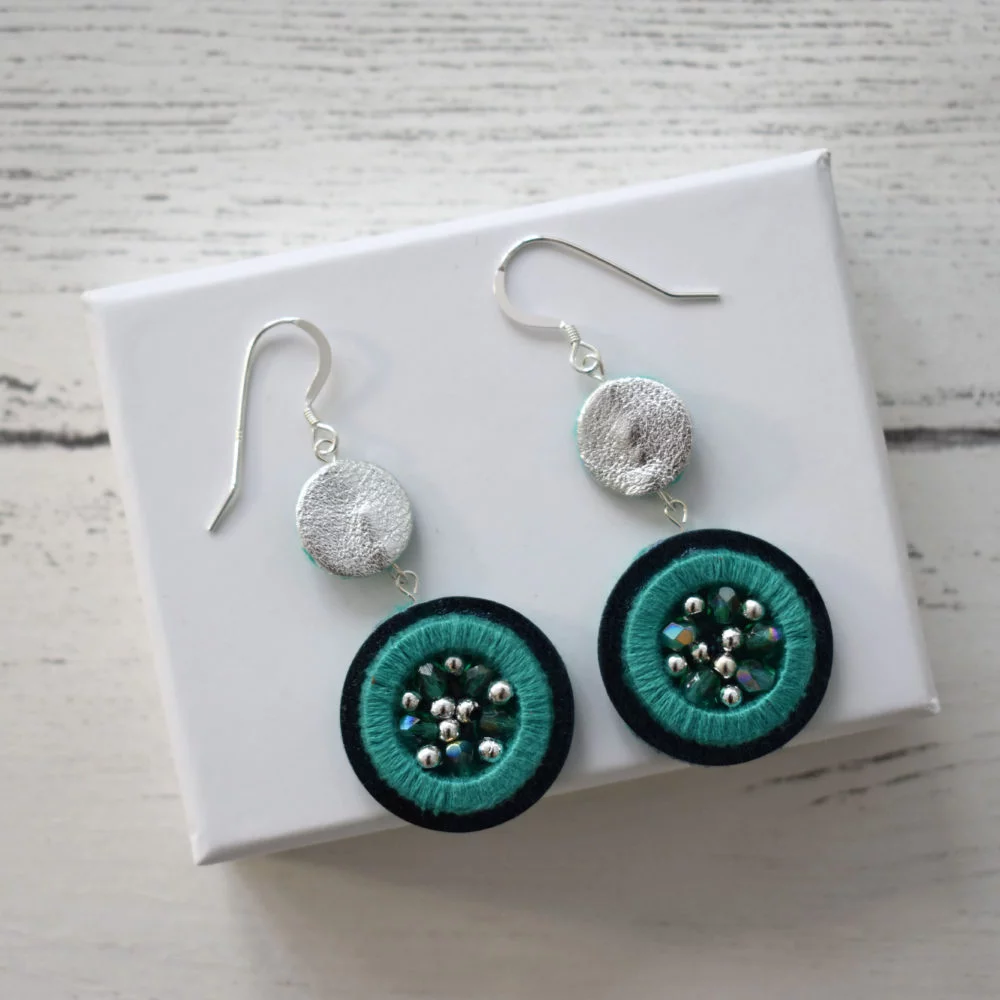 Jemma Marston Blue/Green Embellished Double Hooks