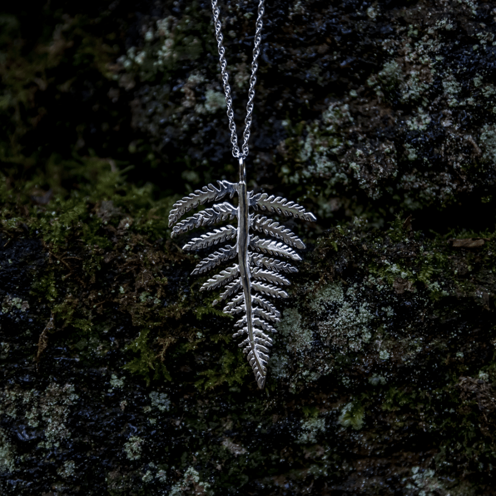 Silver fern necklace, Rooks and Roses, Jewellery Designer in Yorkshire