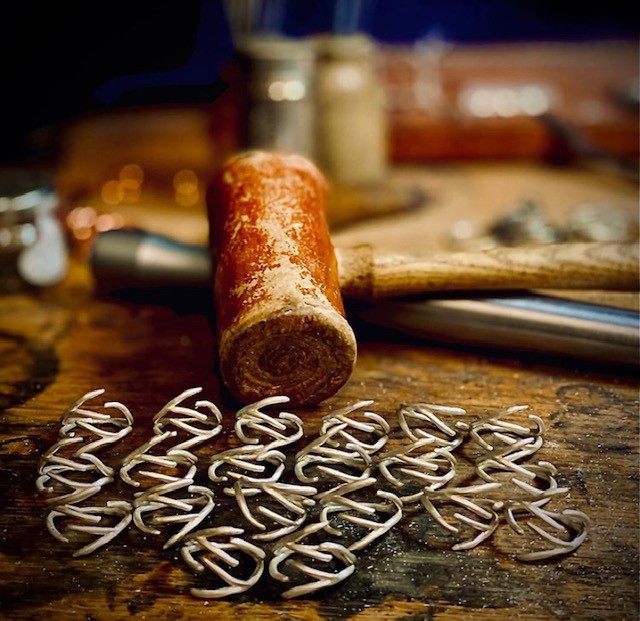 Stag Rings on the workbench, Rooks & Roses, Pedddle