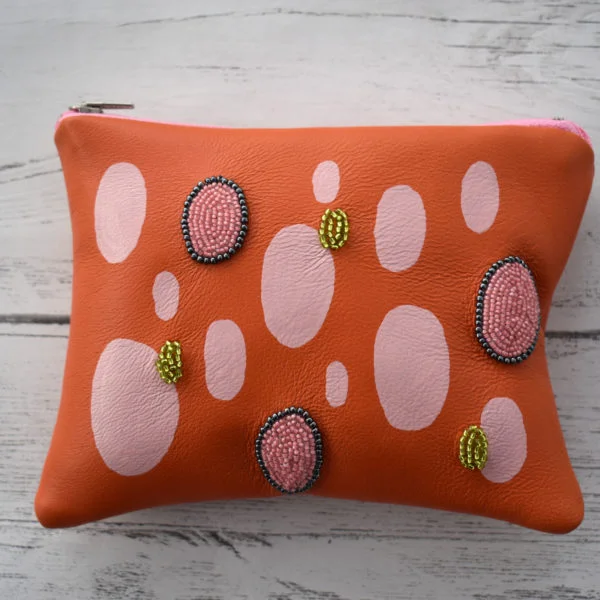 Jemma Marston Orange Embellished Pouch