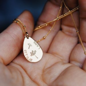 personalised teardrop necklace