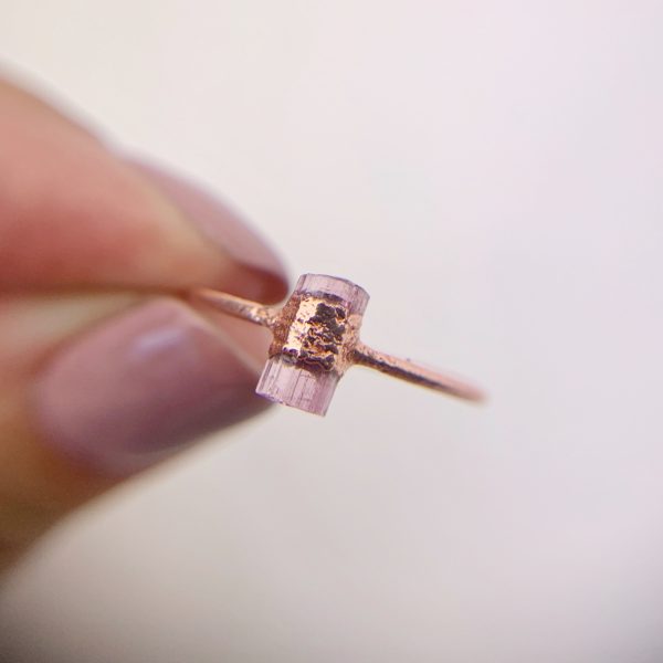 Lyon and Feather, pink tourmaline ring