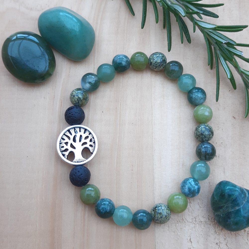 Flat lay of Tree of Life bracelet, The Sage Tree Studio