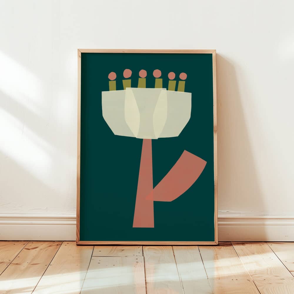 A colourful abstract Tulip flower art print