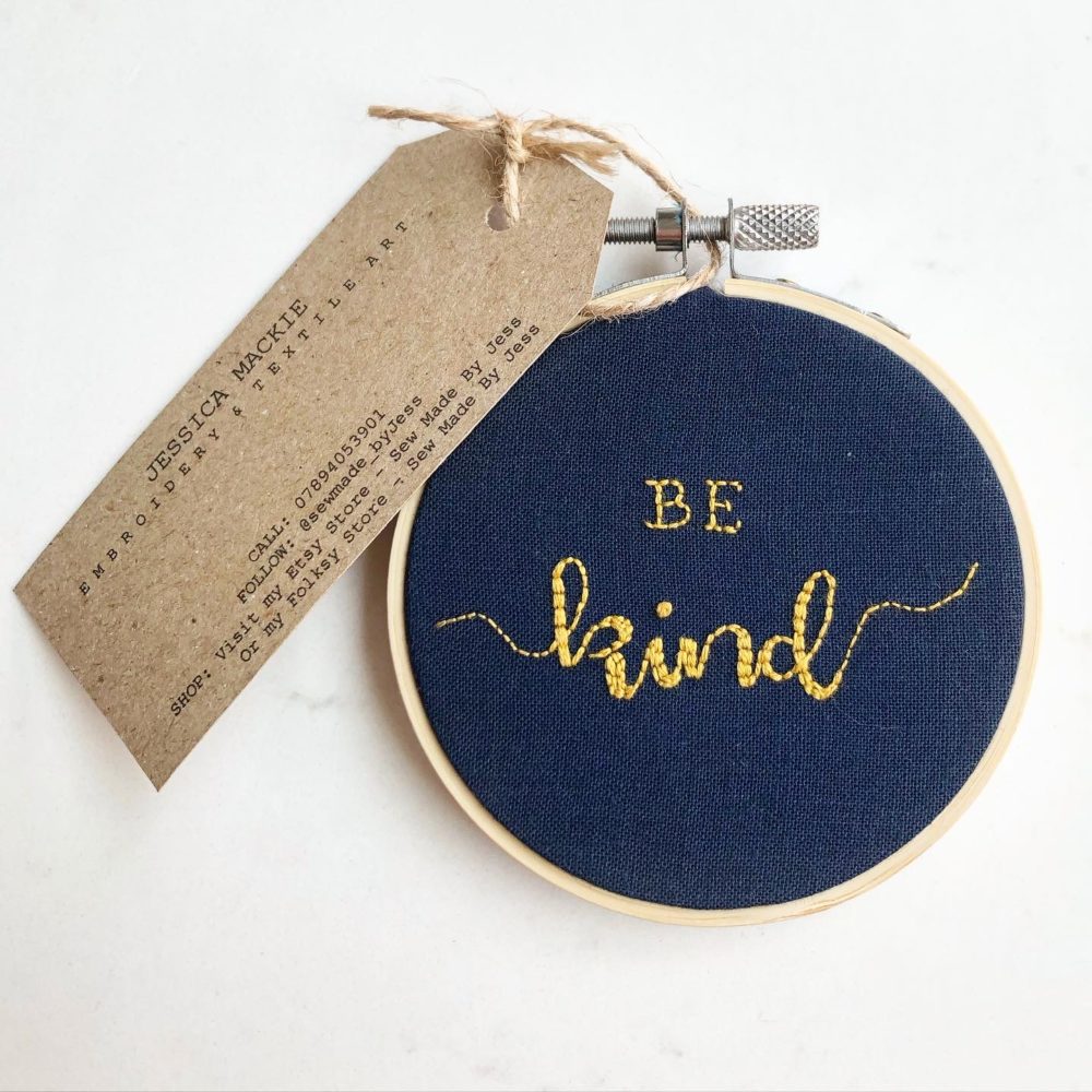 Be Kind Embroidery Hoop