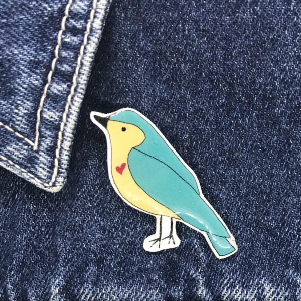 Sister Sister, Handmade Love Bird Pin / Badge