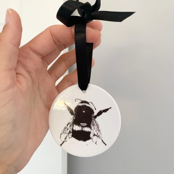 Black Ceramic Bee decoration