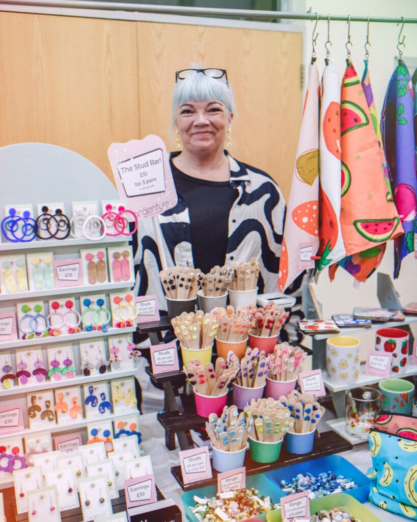 Sare from the argentum design company at her stall