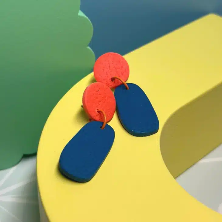 colour block earrings from the argentum design company