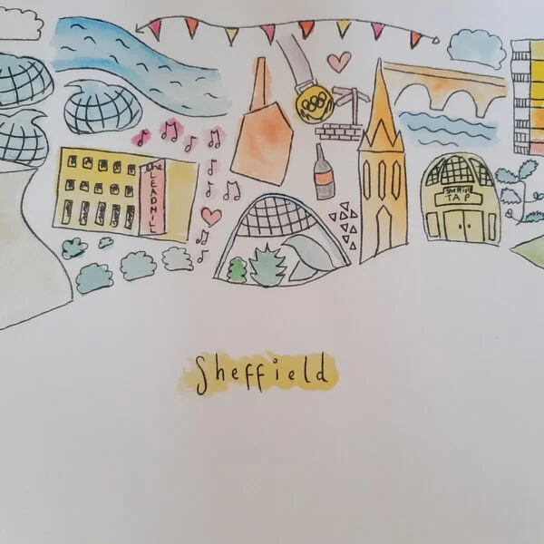 Sheffield Cityscape - A4 or Postcard Size