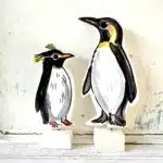 Emperor and Rockhopper Penguins, Louise Crookenden Johnson ceramics