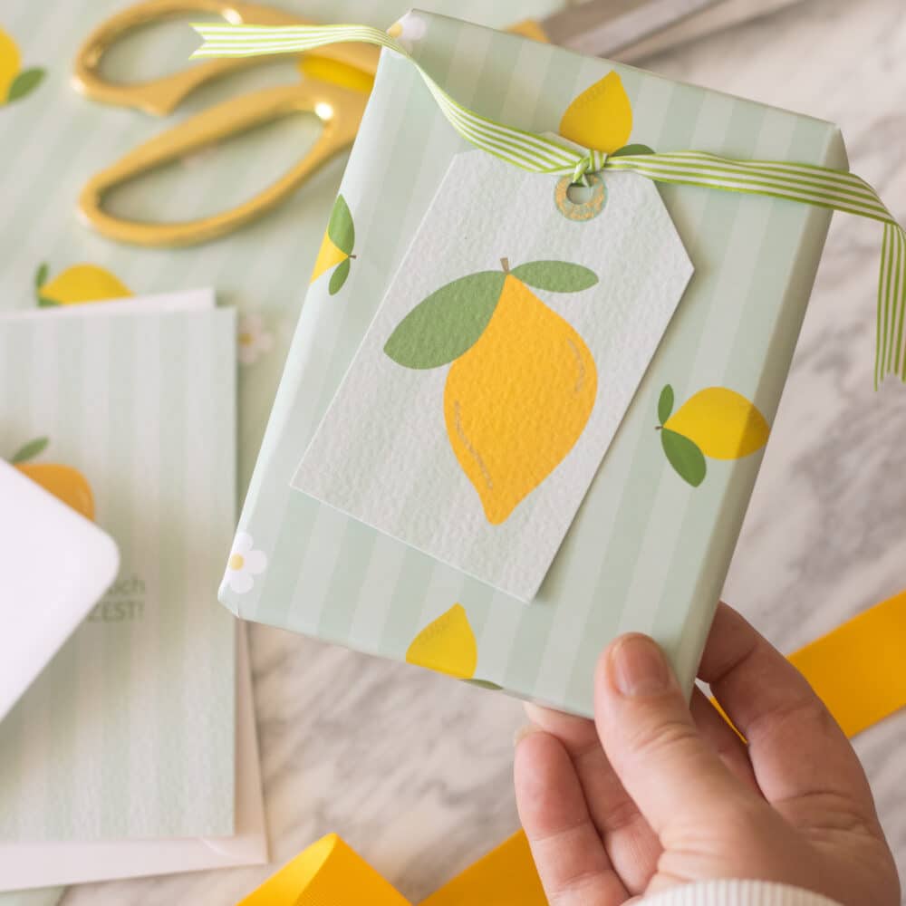 Lemon Wrapping Paper and Tag - Clairabow