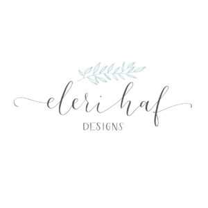 Eleri Haf Designs logo, modern calligraphy logo