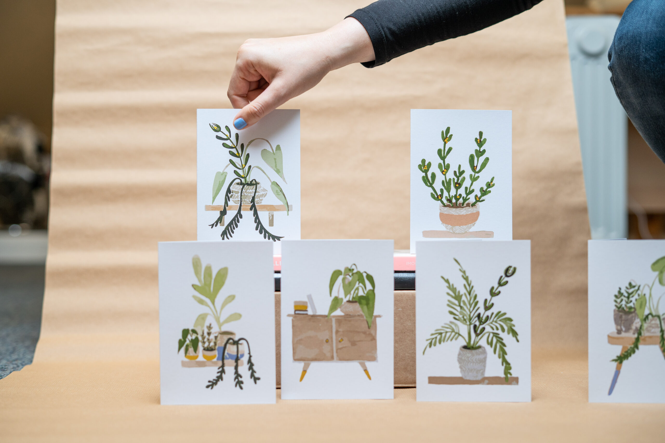 Natural Home - House Plant Inspired Cards - Set of Six - Sarah Anne Draws