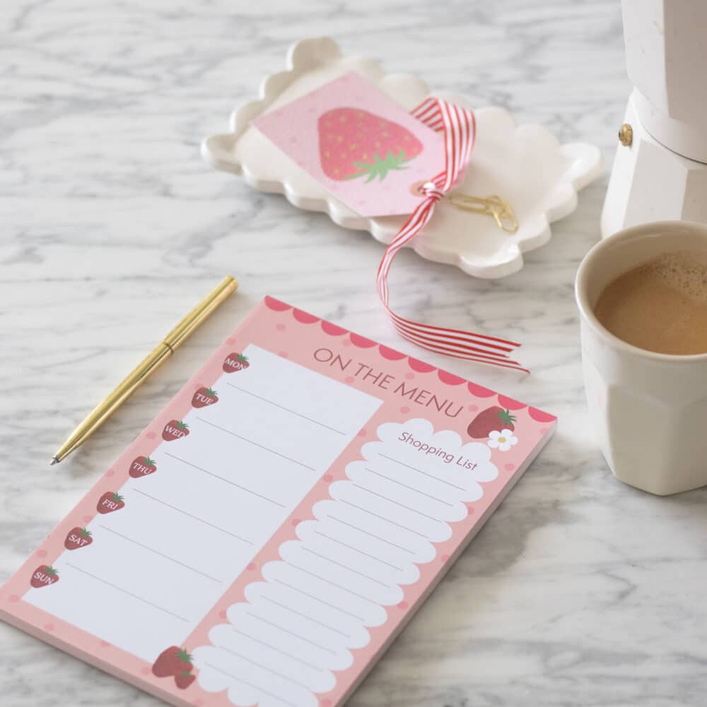 Strawberry Notepad and Meal Planner Lifestyle 1 - Clairabow