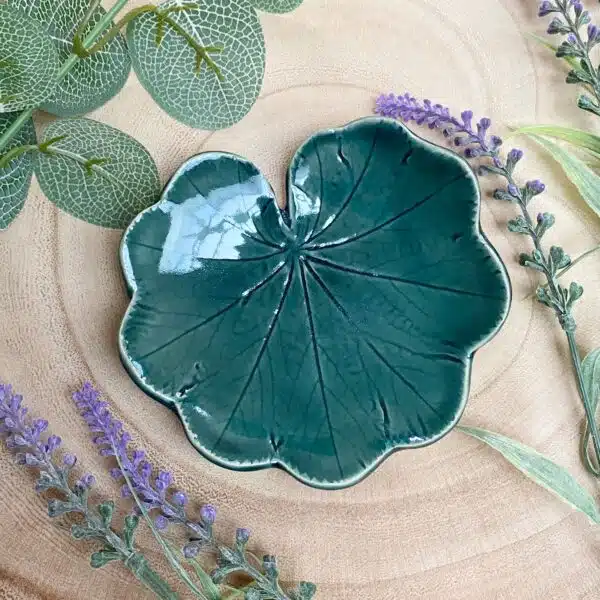 scalloped leaf dish by Laurel Tree Pottery