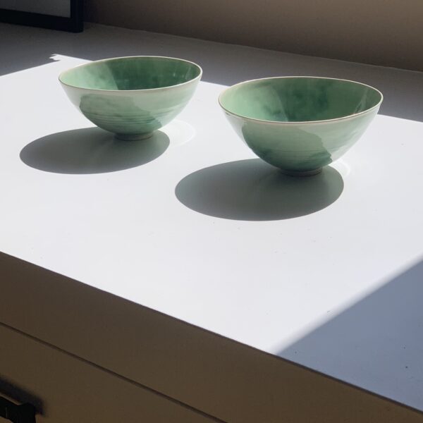 Garry Magee Ceramics, Pair of Green bowls