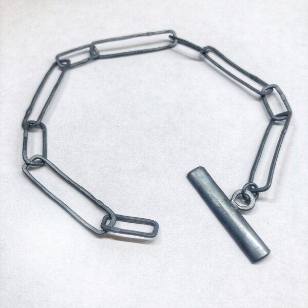 76 Silver, contemporary chain style bracelet in oxidised silver / bracelet crafted from Stirling silver wire