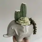 Little Smidge of Happiness Crochet elephant planter