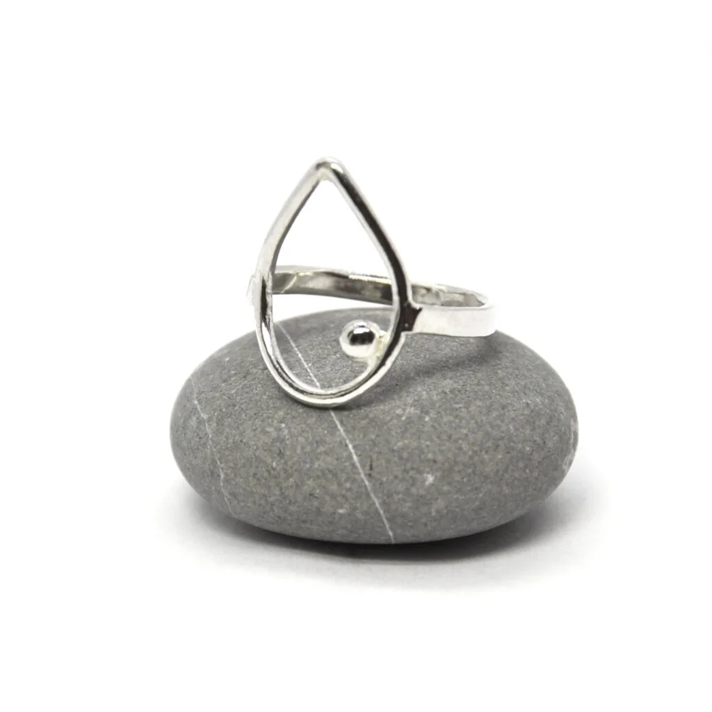 Iris recycled silver ring teardrop Mijoux Creations