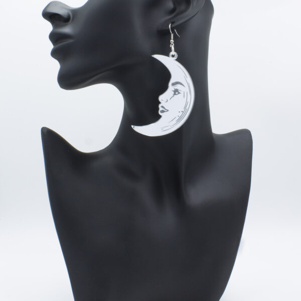 Zooniverse Designs, Silver Acrylic Moon Earrings