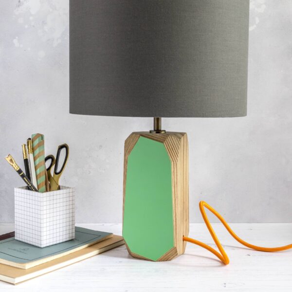 Bold & Contemporary Lighting - green with orange cable