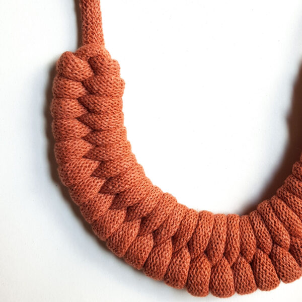 Woven Cotton Necklace - Orange