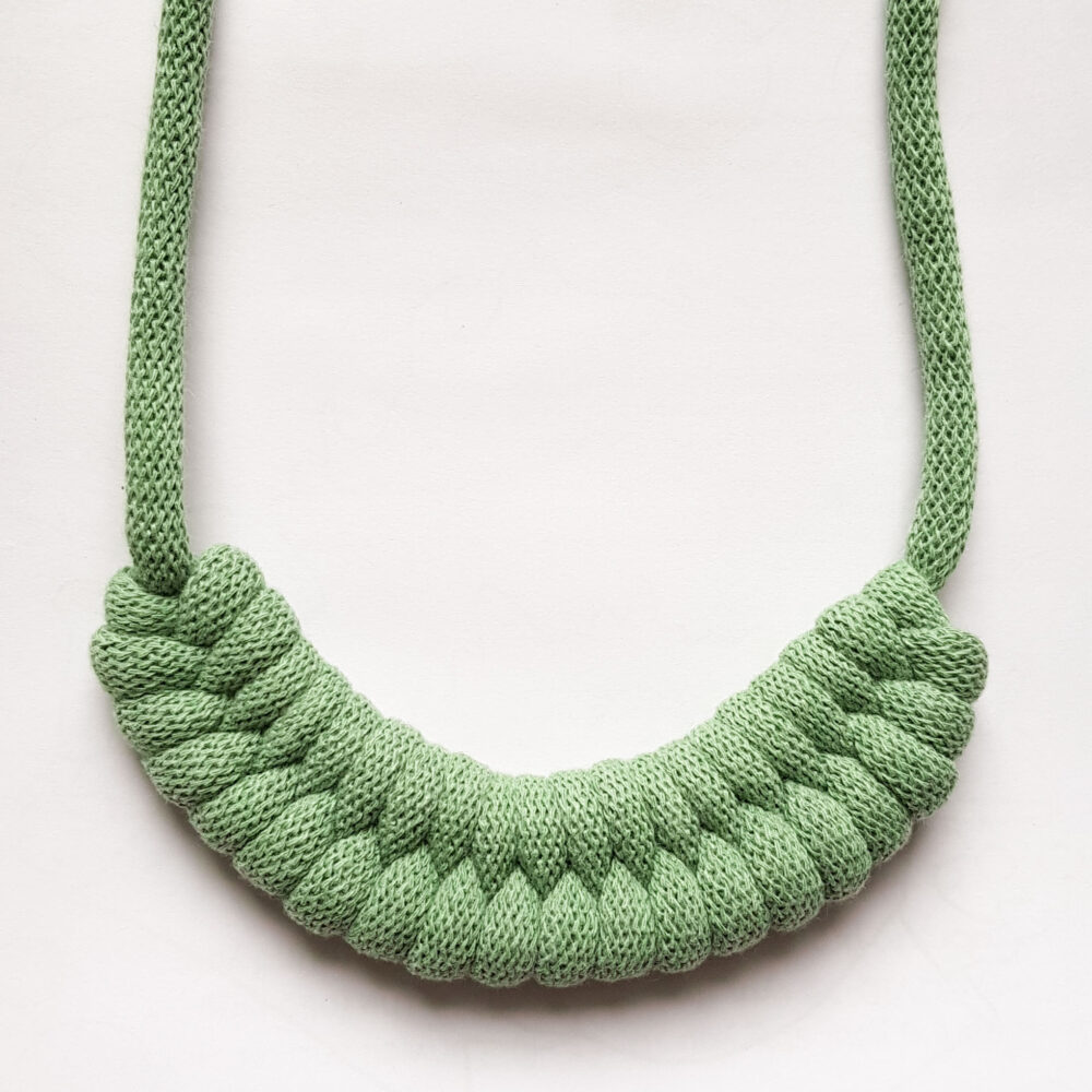 Woven Cotton Necklace in Eucalyptus