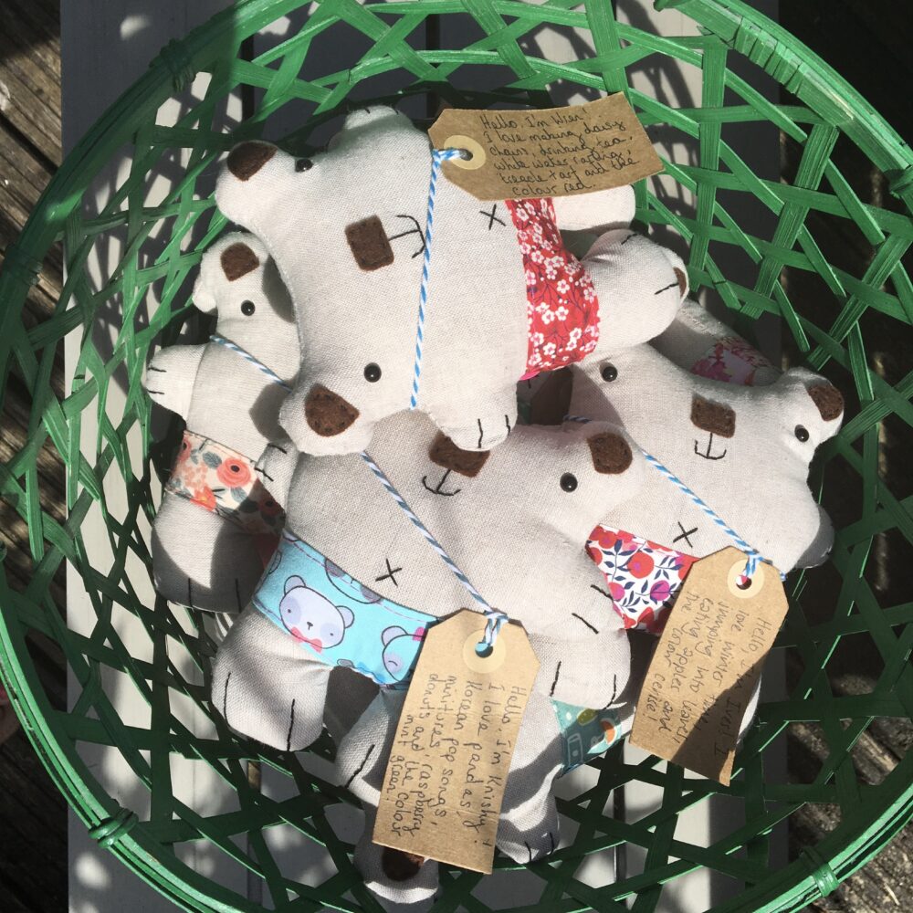 linen bears in pants