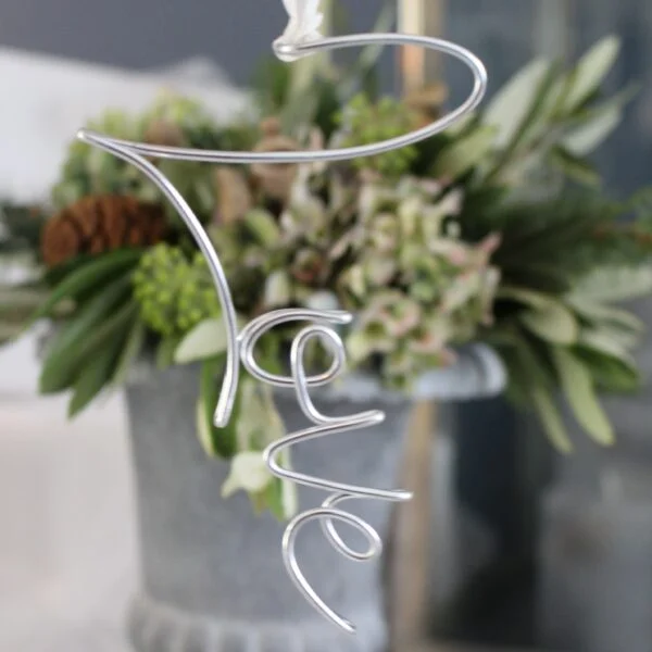 Wire typography tree decorations by Wired Mama