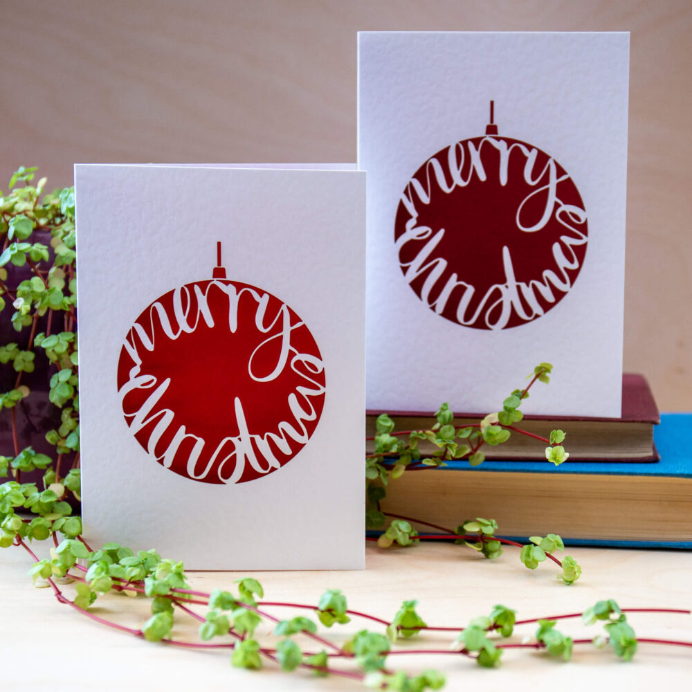 Peach Plot Laser Cut Merry Christmas Card
