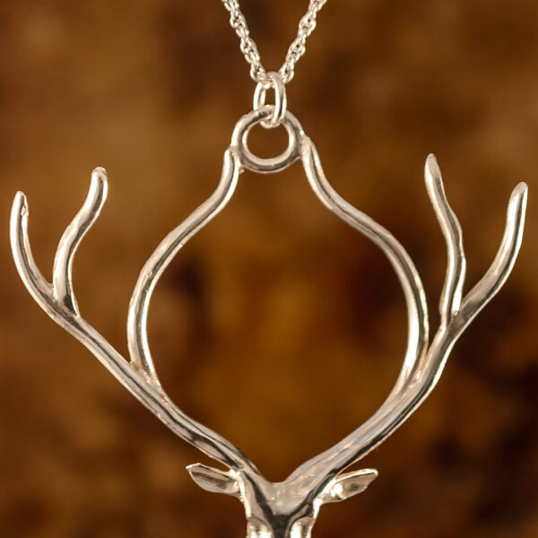 Rooks & Roses handmade jewellery; Silver Wild Stag pendant