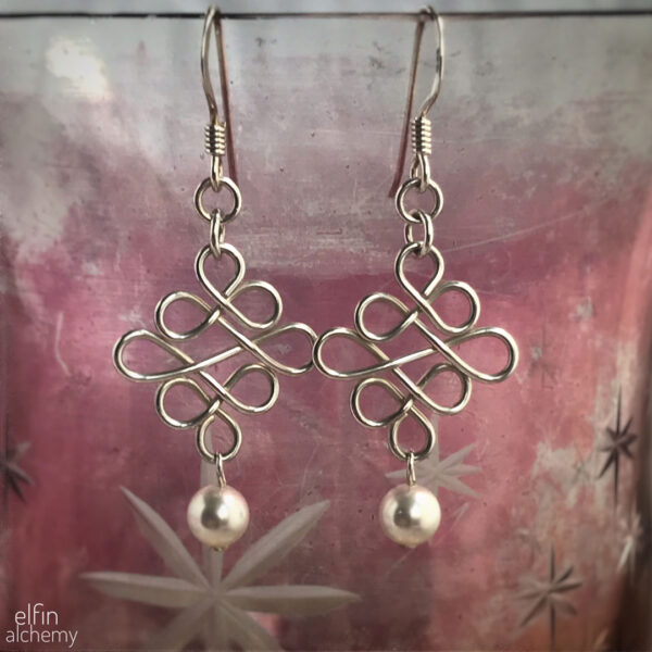 elfin alchemy sterling silver Celtic style earrings