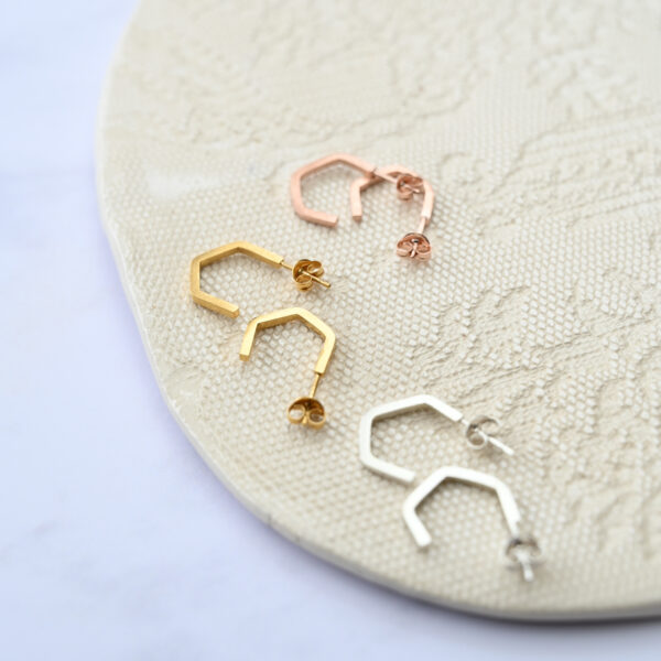 Hexagon Hoop Earrings
