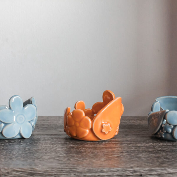 Three Tea light Holders made by Amber Lion Ceramics