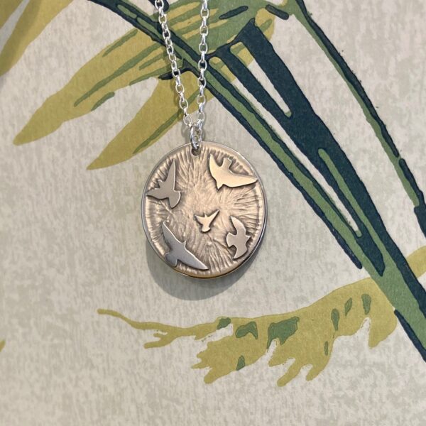 Handmade Sterling Silver Etched Pendant