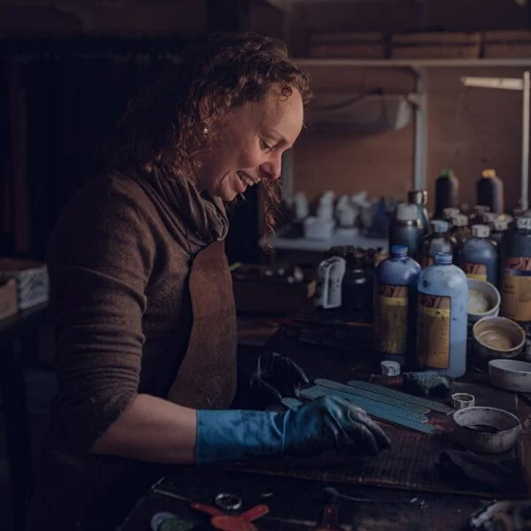 Heather in her Workshop