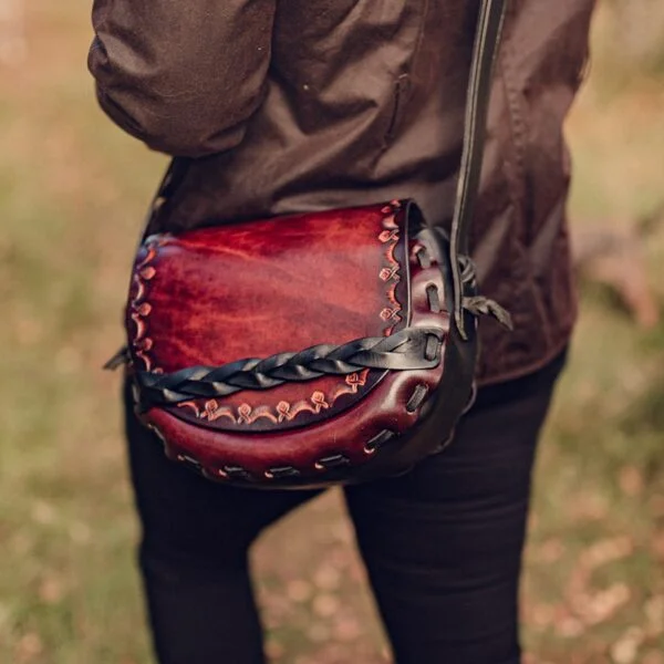 'Lia' leather handbag worn by model