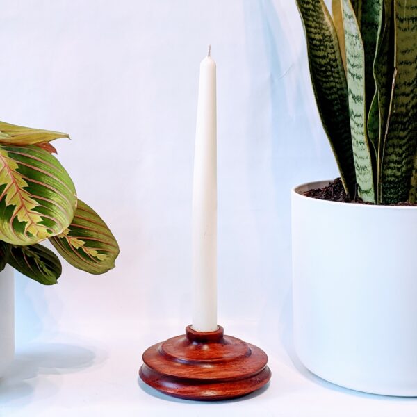 Something From The Turnery . Deep red Paduak Candle Holder