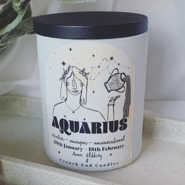 Aquarius star sign zodiac Candle by Crouch End Candles