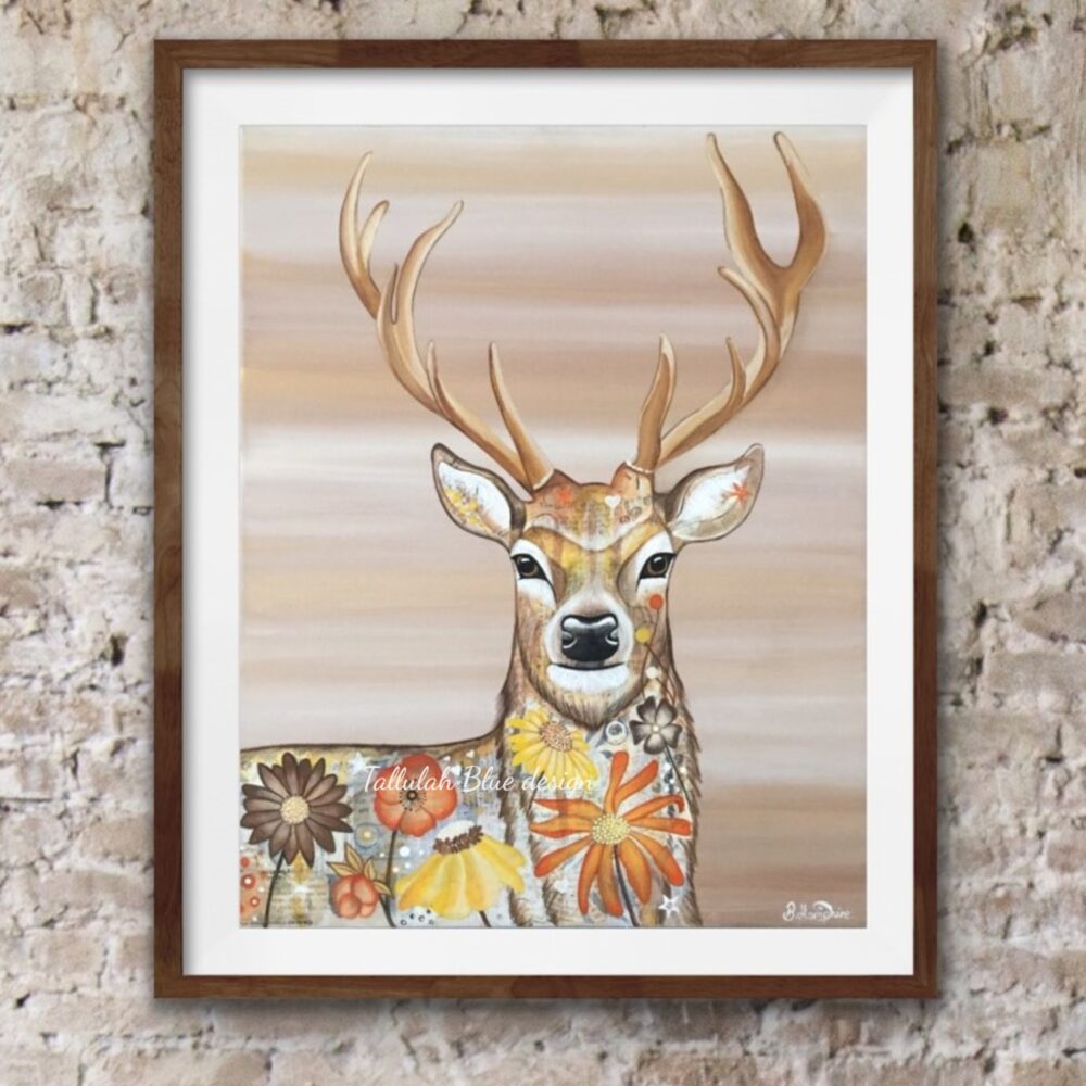 Tallulah Blue Design, Stan the Stag Art print.
