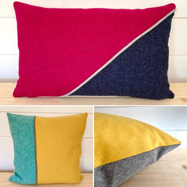 Sarah Parry Design, Colourful Mix Media Wool Cushions