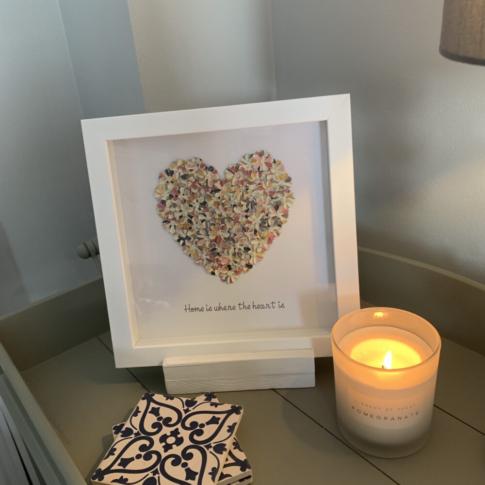 Fleur de L’amour, heart with home is where the heart is.