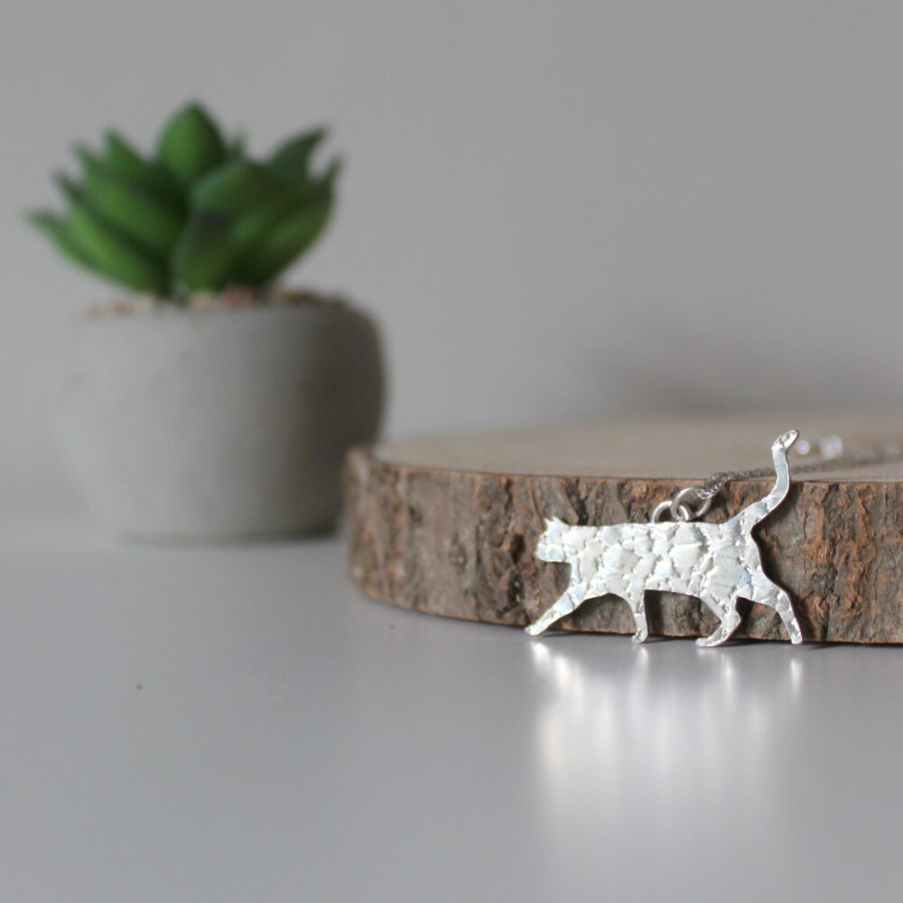 Shine On, Sterling Silver Cat Necklace